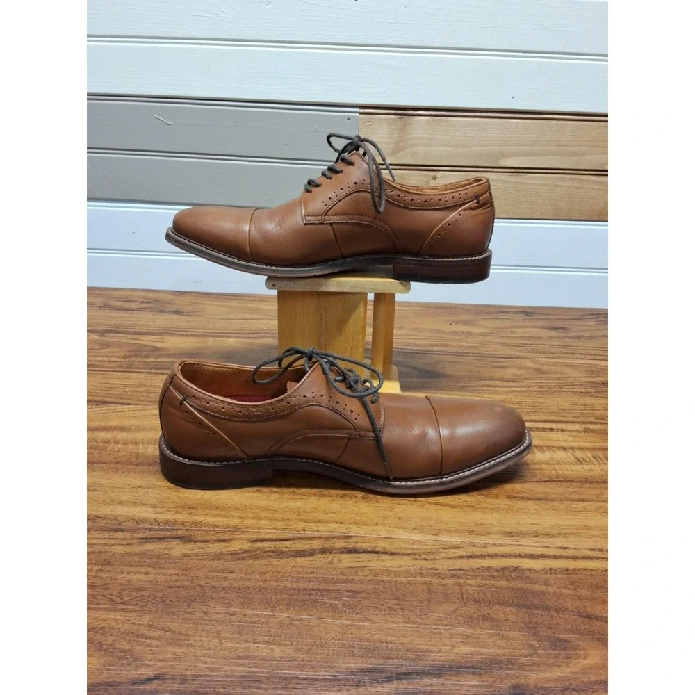Stacy Adams Mens Size 7 M Redzone Collection Brown Oxfords Dress Shoes